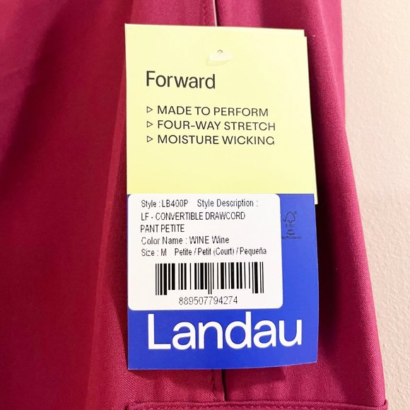 NWT Landau Forward 5-Pocket Rib Knit Waistband Cargo Scrub Pant Petite M… - Picture 8 of 8